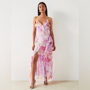 Mango Floral Print Sleeveless Maxi Dress! NEW